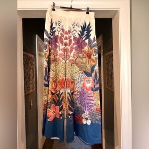Umgee Floral Wide-Leg Skirt Pants in Cream, Blue, Purple, Green, Orange